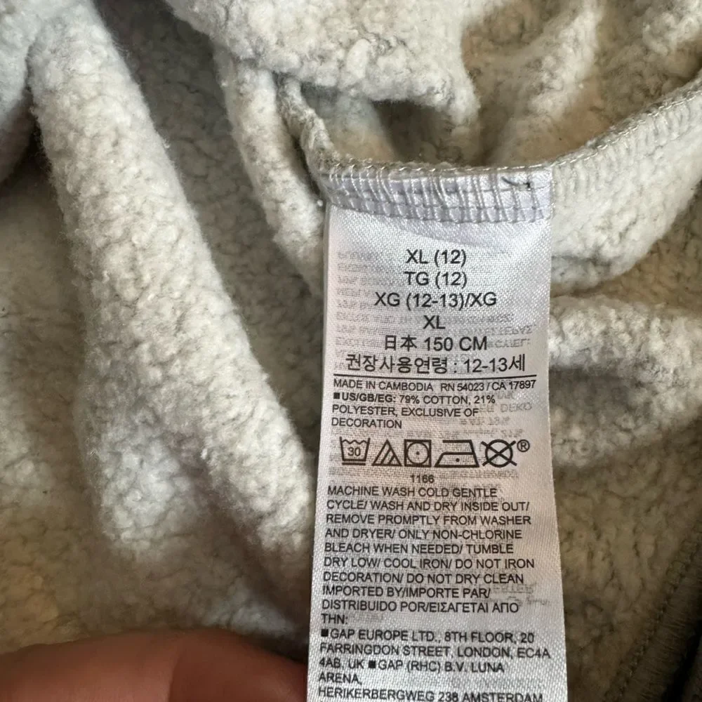 GAP Kids Girls Relaxed Crewneck Sweatshirt GAP 1969 in Grey Silver Size Xl (12)